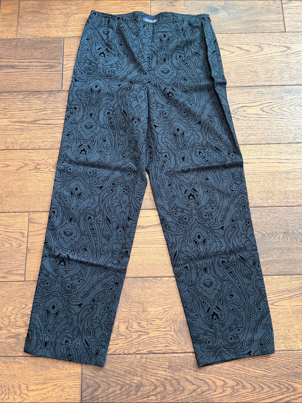 Ann Taylor Black Paisley-Print Trousers